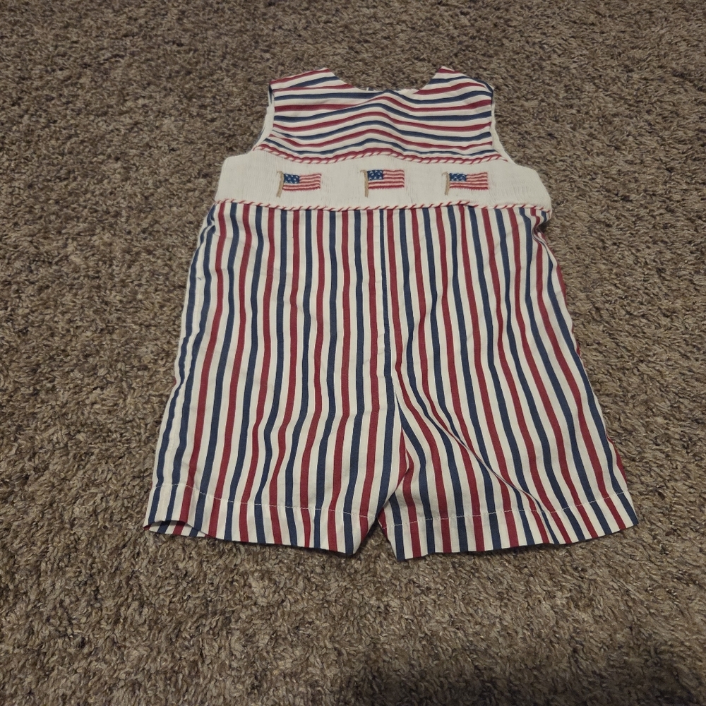 Edgehill Collection Red, White & Blue Striped Infant Romper